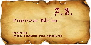 Pingiczer Mína névjegykártya